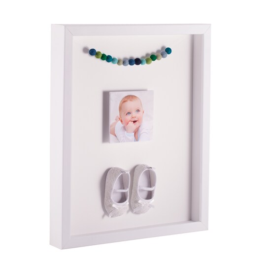 ArtToFrames 24x36 Inch Shadow Box Picture Frame, with a Satin White 1.00" Wide Shadowbox frame and Super White Mat Backing (4655)